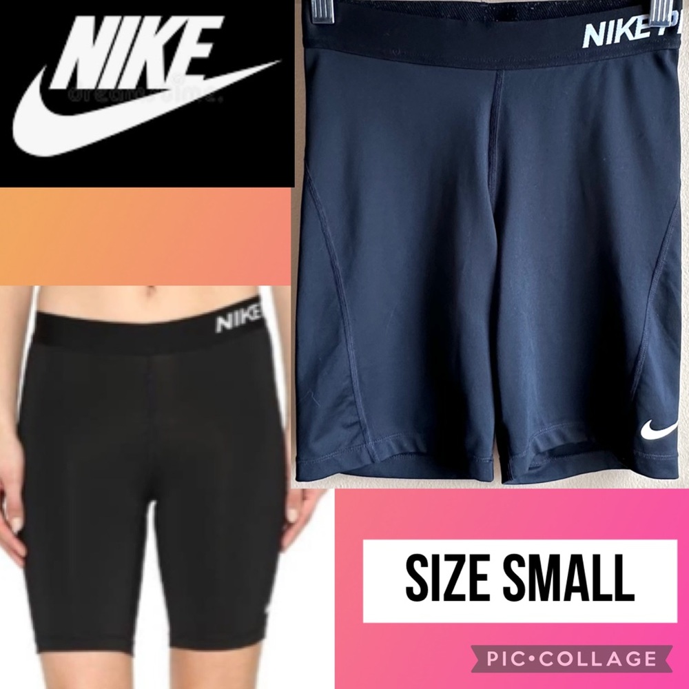 Nike Pro Womens Shorts Black 8” Inseam Compression Workout Gym Size Small